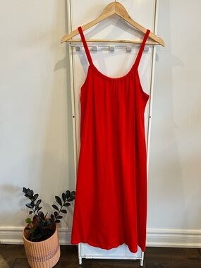 Red 100% Cotton Slip Dress